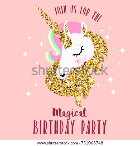 Unicorn Birthday Party Stock Illustration 751068748 - Shutterstock