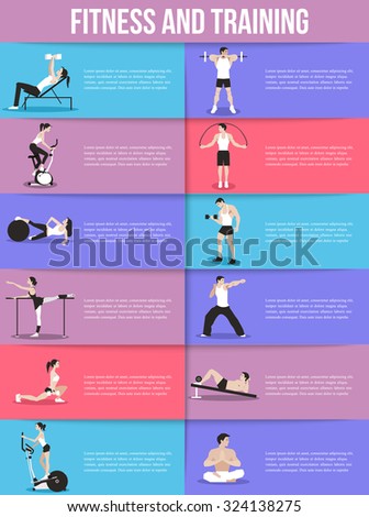 Training People Icons Set Sport Fitness Stock Vector 324138275 Shutterstock Fitness Infographic Template
