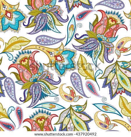 Paisley Pattern Background Vector Illustration Textile Stock Vector ...