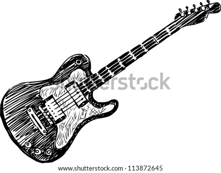 Electric Guitar Stock Vector 113872645 - Shutterstock