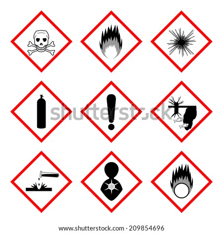 New Hazard Warning Signs Globally Harmonized Stock Vector 76482490 ...