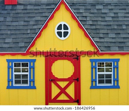 Colorful Wooden Playhouse - stock photo
