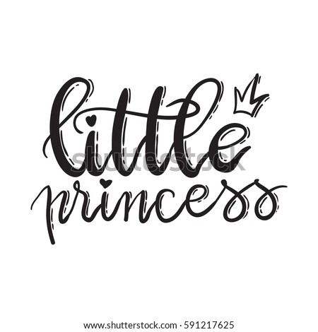 Little Princess Lettering Typography Fairy Tale Stock Vector 591217625 ...