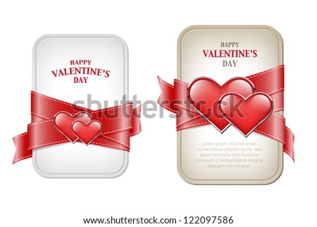 Valentines Day Paper Curl Ribbon Banner Stock Vector 573390055