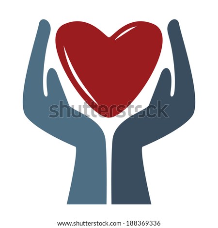 Vector Heart Open Hands Stock Vector 44577826 - Shutterstock