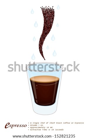 Coffee Time Classic Style Espresso In A Shot Glass Isolated On White Background Coffee Time Classic Style Espresso In A Shot Glass Isolated On White Background