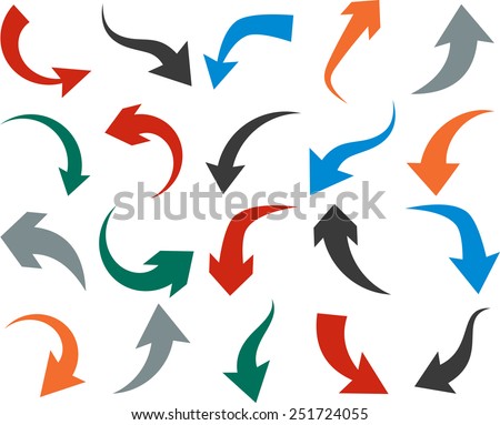 Vector Illustration Curved Color Arrow Icons Stock Vector 251724055 ...