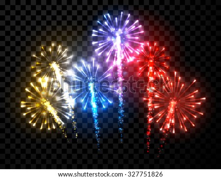 Festive color firework background. Vector illustration.