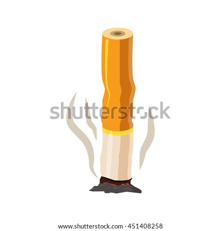 Cigarette Butt Icon Cartoon Style On Stock Vector 451408258 - Shutterstock