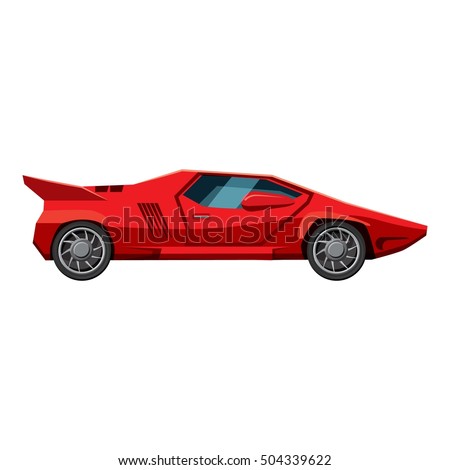 Red Sport Car Side View Icon Stock Vector 504339622 - Shutterstock