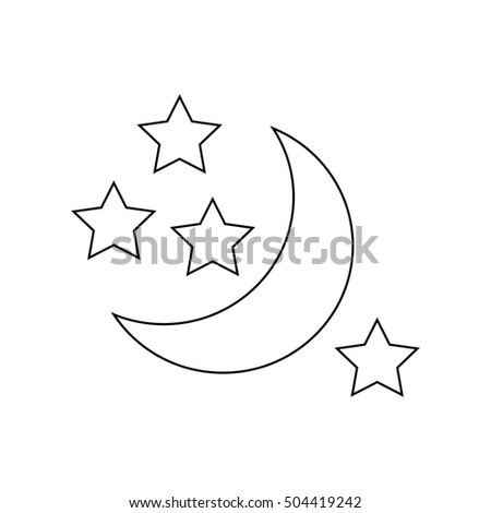 Moon Stars Icon Outline Illustration Moon Stock Illustration 504419242 ...