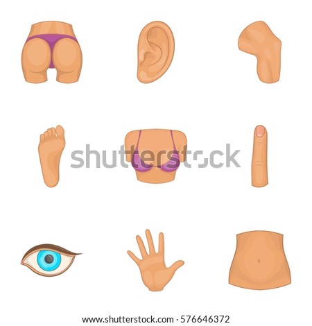 Body Parts Icons Set Cartoon Illustration Stock Vector 510638464