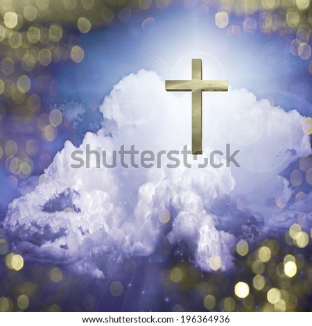 Background Shining Heaven White Clouds Vector Stock Vector 361695494