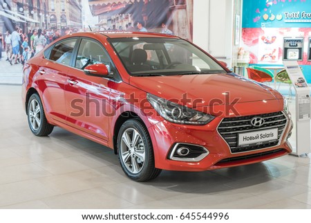 Novokuznetsk, Russia - April 19, 2017: Hyundai Accent (Solaris)
