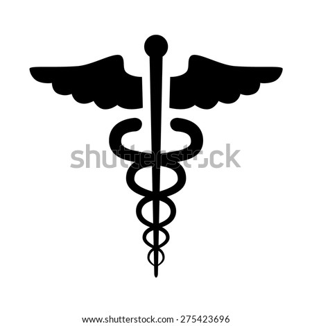 Caduceus of Hermes healthcare flat icon for medical apps and websites