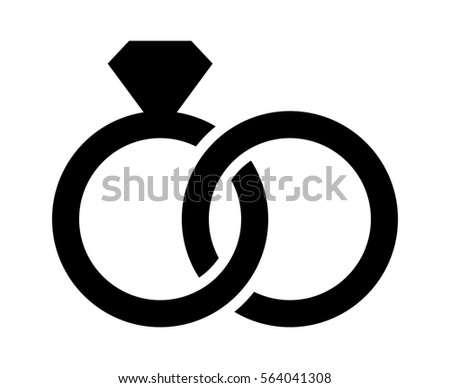 Wedding Rings Diamond Linked Together Symbol Stock Vector 564041308 ...
