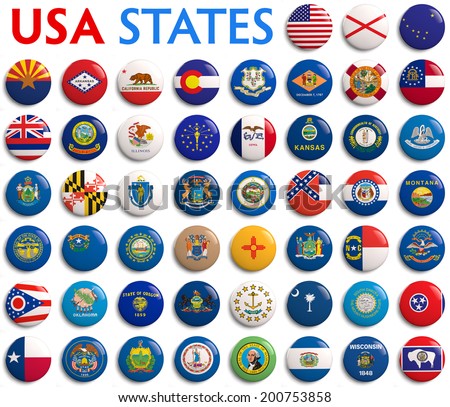 Usa American States All Flags Alphabetical Stock ...