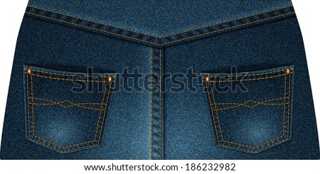 pocket jeans vector denim rear illustration embroidery shutterstock