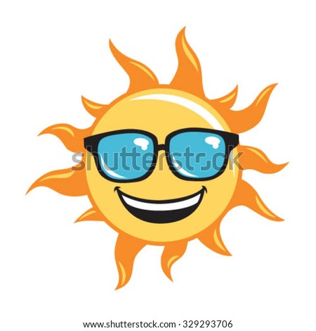 Summer Sun Face Sunglasses Happy Smile Stock Vector 260456651 ...