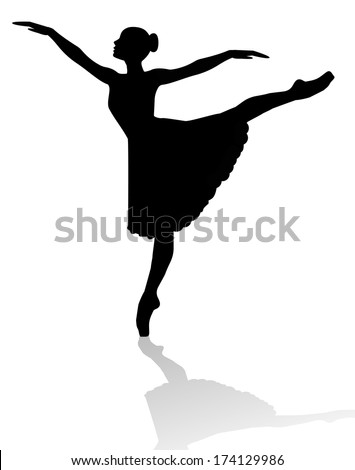 dancer silhouette on white background