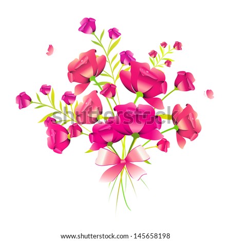 Flowers Bouquet Stock Vector 145658198 - Shutterstock