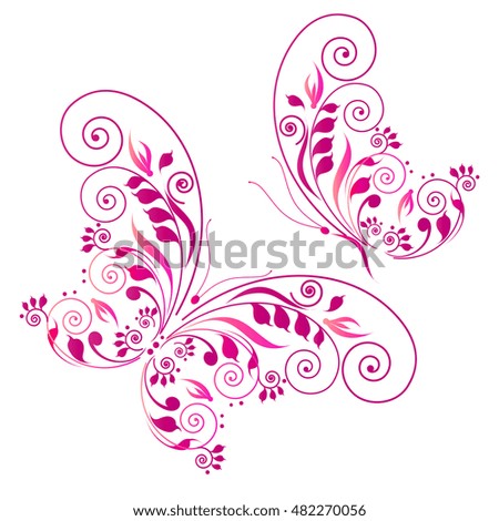 Pink Butterfly Vector Stock Vector 46203223 - Shutterstock