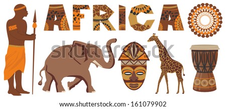 Vector set of Africa - stock vector