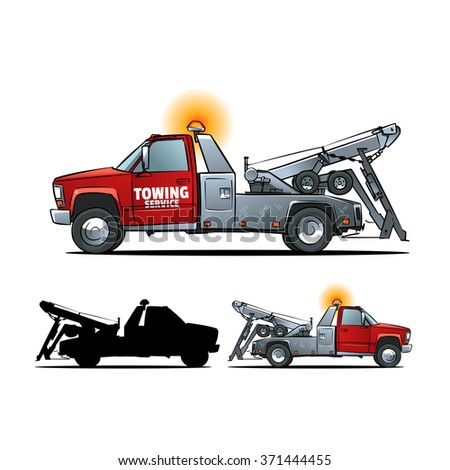 mechanic to equipment become how heavy View Side Towing Stock Cartoon Truck Illustration Vector