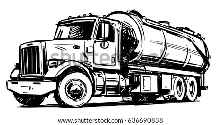 Vacuum Truck Sketch Stock Vector 636690838 - Shutterstock