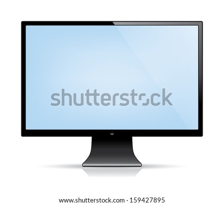 Computer Monitor Blank Blue Screen Isolated Stock Vector (Royalty Free ...