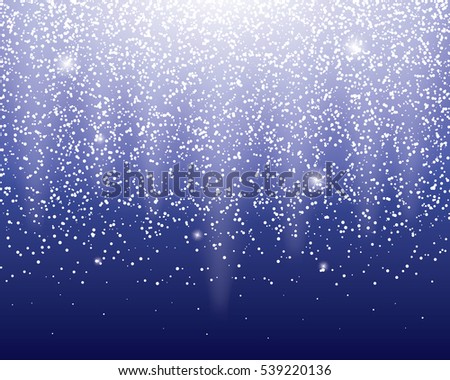 snow falling from the sky in the bright light.
