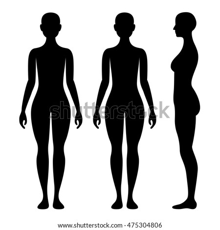 Front Side View Silhouettes Man Woman Stock Vector 257182435 - Shutterstock