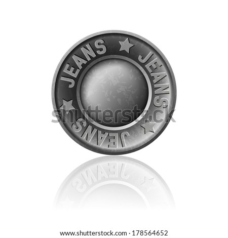 Gray Metal Button Inscription Jeans Icon Stock Vector 178564652 ...