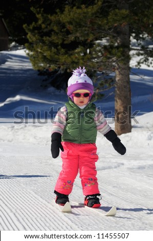 lake girl skiing tahoe nevada learns toddler shutterstock sierra mountains ski resort cross country