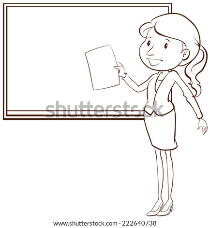 Illustration Plain Sketch Teacher On White Stock Vector (Royalty Free ...