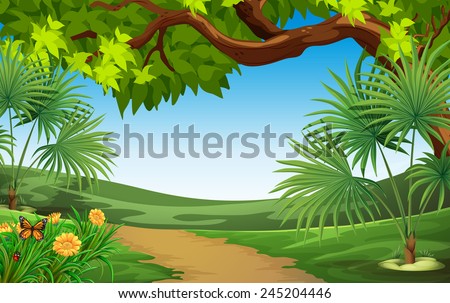 A beautiful landscape with green plants