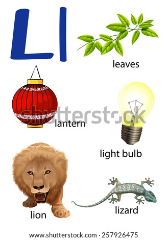 things that start letter l on stock vector 257926475 shutterstock what starts with the letter l