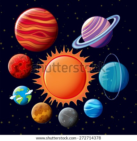 Poster of solar system with stars