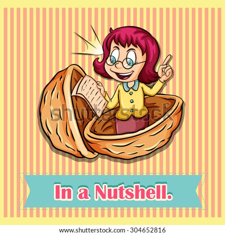 Girl Nutshell Idiom Illustration Stock Vector 299586986 - Shutterstock