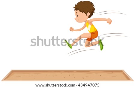 Man Athlete Doing Long Jump Illustration Stock Vector 434947075 ...