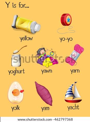 vector letter word 5 Begin Y Illustration Many Letter de Words Vector