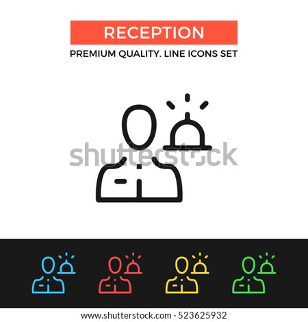 vector reception icon hotel receptionist service stock vector receptionist signs
