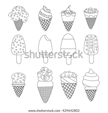 Ice Cream Icons Stock Vector 98049083 - Shutterstock