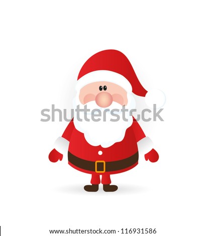 Santa claus on white background. Vector illustration for retro christmas card.