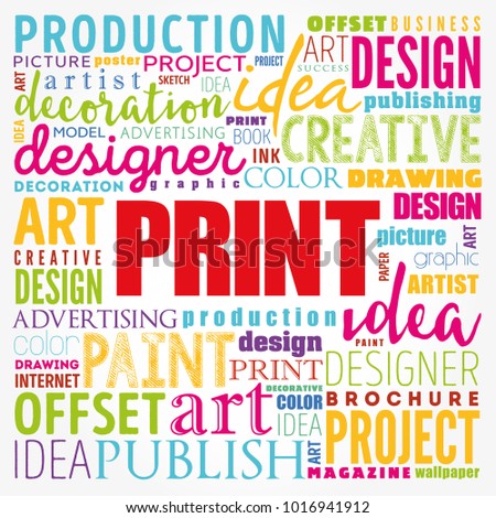 PRINT Word Cloud Creative Business Concept Background