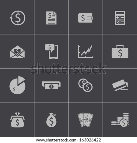 Vector Black Money Icons Set On Stock Vector 184895027 - Shutterstock
