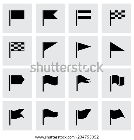 Vector Black Flag Icons Set Stock Vector 156526022 - Shutterstock