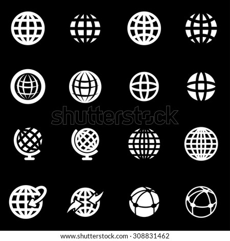 Vector Black Globe Icon Set Stock Vector 310922141 - Shutterstock