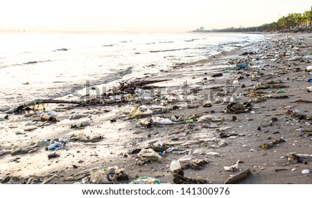 Very polluted beach