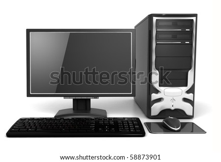 Realistic Desktop Computer Stock Vector 46034878 - Shutterstock